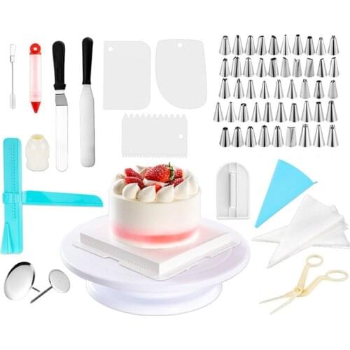 163 PCS Decorating Supplies Baking Set Cake Pans Set Rotating Turntable Cake Decorating Kits