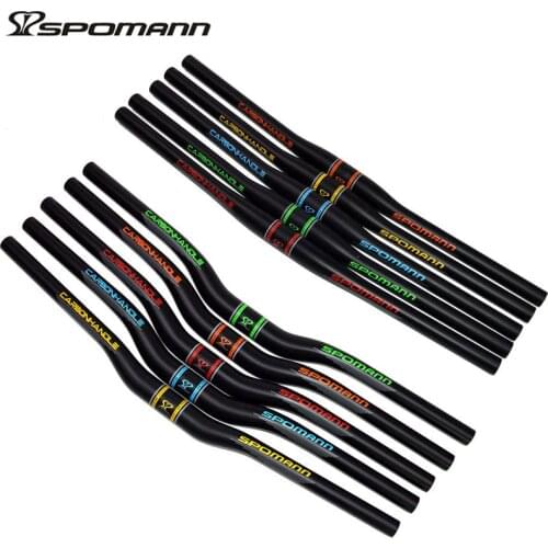 2018 SPOMANN bicycle carbon handlebar UD matte mountain bike flat and rise handle bar 31.8mm manillar mtb size option 580-740mm