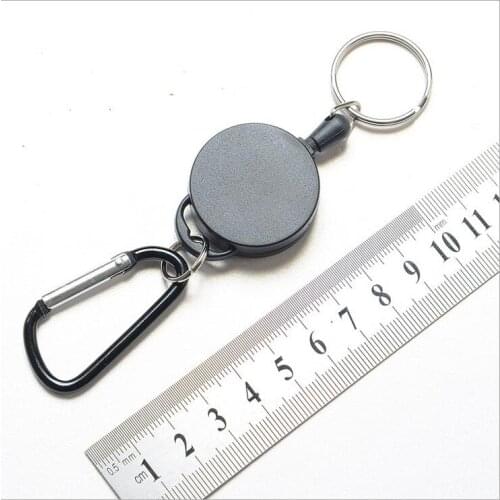 3pcs Creative Easy Buckle Key Ring Anti-lost Security Wire Rope Outdoor Carabiner Retractable Keychain