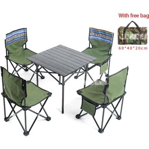 5 in 1 Portable Folding Foldable Oxford Cloth Chair Table Set Outdoor Hiking Fishing Camping Chair For Family Group Picnic