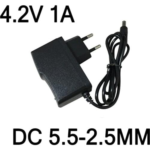 1pcs AC 100-240V to DC 4.2V 1A 1000ma Power supply Power Adapter Charger 4.2 V Volt for 18650 lithium battery Laser level
