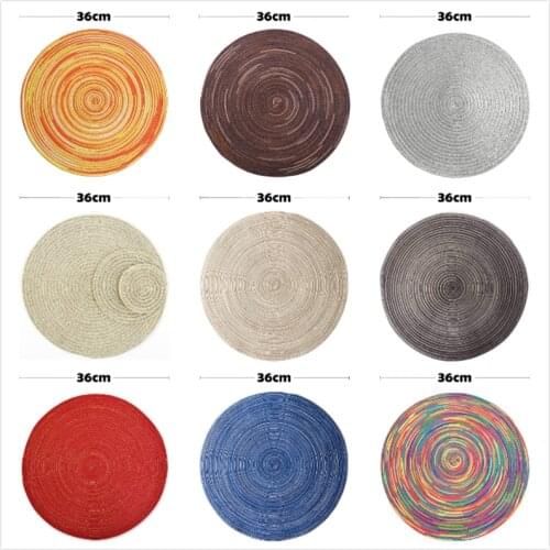 Free Shipping - Home Decoration Round Weaving Place Dining Table Pad, 36cm Heat Resistant Kitchen Anti-Skid Mat
