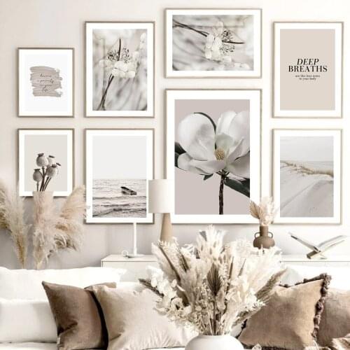 Bohemia Beach Flower Landscape Canvas Poster Scandinavian Nordic Wall Print Art Printing Modern Home Decoration Picture