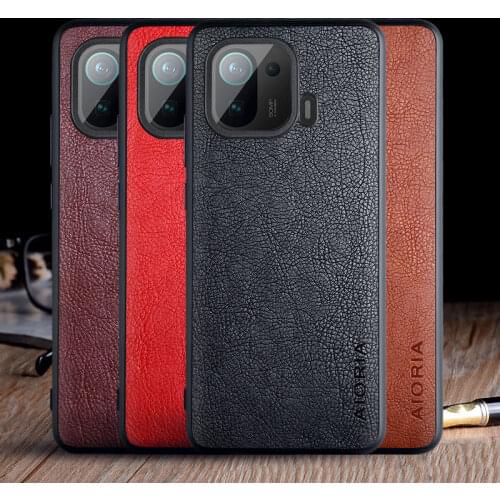 Case for Xiaomi Mi 11 Pro 5G funda luxury Vintage Leather skin capa hard phone cover for xiaomi mi 11 pro case coque