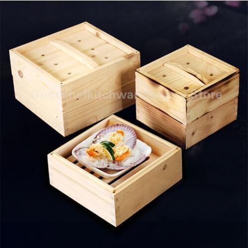 One Cage or Cover Cooking wood Steamer Fish Rice Vegetable Snack Basket Set Kitchen Cooking Tools dumpling steamer steam pot