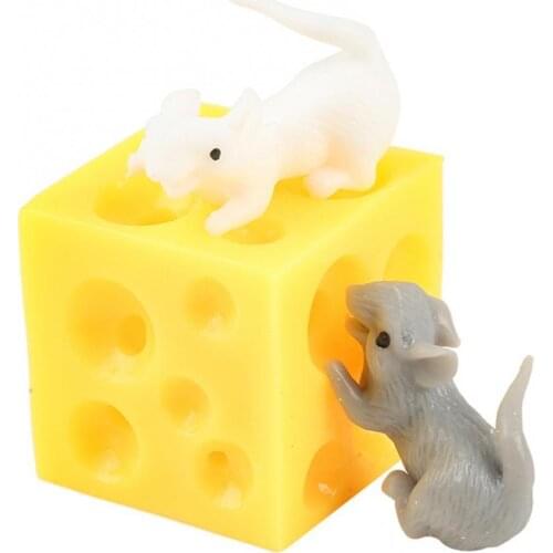 Stress Toy ball Cartoon Mouse Cheese Children Squeeze Decompression Doll Prank Relief Vent Toy Stress Relief