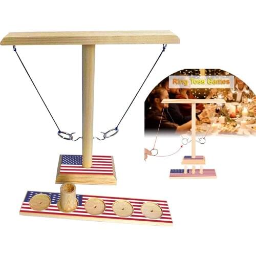 Party Bar Drink Interactive Toy Gathering Games Ring Toss Hook with Shot Ladder Bundle Wooden Loop Cultivate Relationship Toys