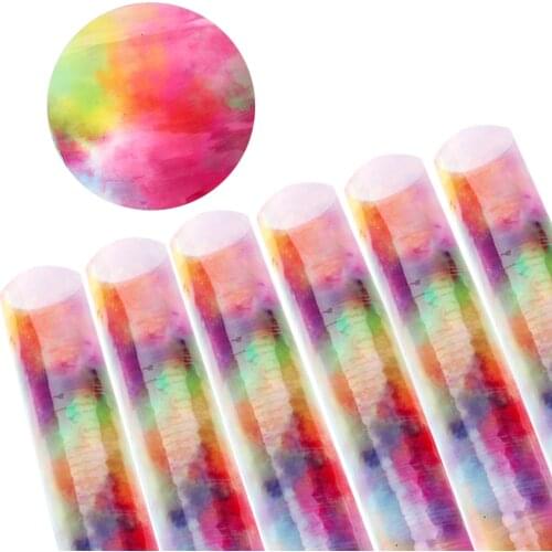 JOJO BOWS 22*30cm 1pc/lot Transparent Vinyl PVC Fabric Faux Leather Sheet Colored Cloud Printed Synthetic Leather Handmade Craft