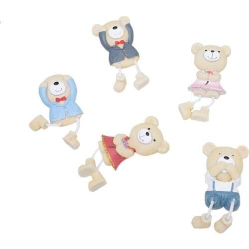 Creative 3D Cartoon Animal Fridge Magnets Cute Footsteps Flexible Bear Refrigerator Magnets Message Sticky Notes Stickers Decor