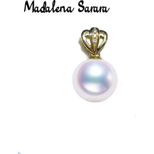 MADALENA SARARA 7.5-8mm AAA Perfectly Round Pearl Natural Saltwater Pearl 18K Gold Chain Necklace Sweet Style Women Necklace