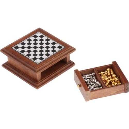 Dollhouse Miniature Checker Board Handcrafted Kids Play Toys J