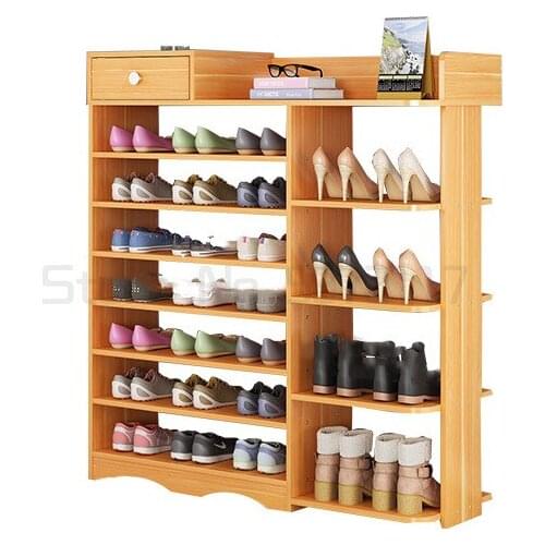 Multilayer shoe rack simple household space saving shoe cabinet economic multifunctional imitation solid wood rack