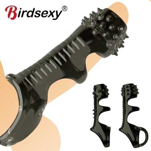 Men Delay Lock Sperm Fine Condom Threaded Enhancer Ring Penis Extender Sleeve Erection Dick Cock Ring Sex Toys For Men Intimate