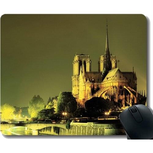 Mouse Pad Non-Skid Natural Rubber Rectangle Mouse Pads,Faith faith notre dame relentless Rubber Mousepad Stitched Border