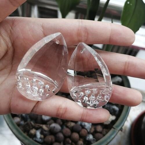 Camal 2pcs 50mm Clear Suncatcher Crystal Faceted Drop Chandelier Pendant Prism Hanging Ornament Fengshui Lamp Lighting Parts