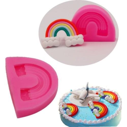Rainbow Sugar Cake Silicone Mold Cake Dessert Decorative Mold DIY Kitchen Baking Gadgets Handmade Chocolate Cookies new