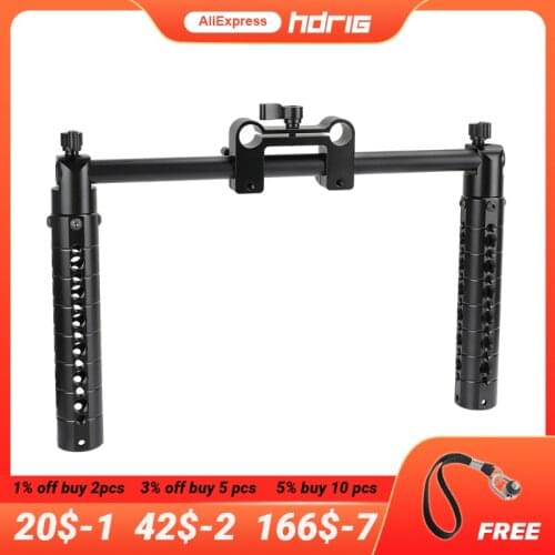 HDRIG Cheese Handgrip Pair Handle Grips Handlebar Support Kit With 15mm Rod Clamp For DSLR Camera Camcorder Shoulder Rig