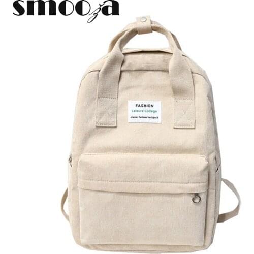 SMOOZA 2021 Nova Lona Feminina Mochilas Escolares À Prova Dwaterproof Água Sacos De Viagem Para Adolescentes Meninas Mochilas
