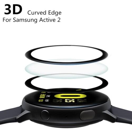 Scratch Proof Protective Film 3D Curved Full Edge Smart Watch Cover For Samsung Galaxy Watch Active 2 44mm 40mm Screen Protector