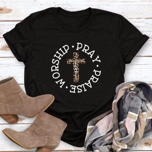 Cross Prints Women Tee Shirts All-Match Letter Prints Top Woman Summer Tops Tee For Girls Short Sleeve T-shirt Camiseta De Mujer