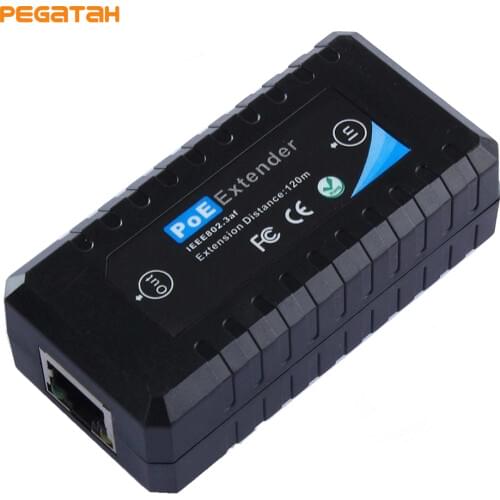 PEGATAH 1Port IEEE802.3af PoE Extender for Network camera extend transmission distance up to 120m