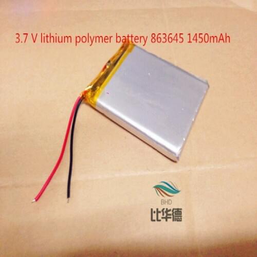 1pcs 3.7 V tablet battery 863645 1450mAh card speakers GPS vehicle traveling data recorder free shipping