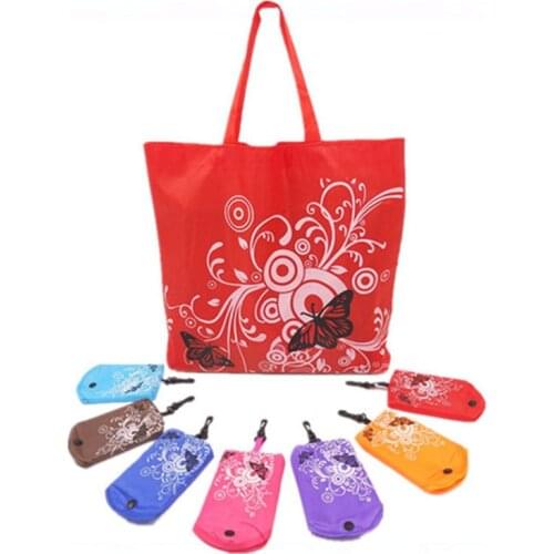 1PC Reusable Foldable Shopping Bag Eco Totes Grocery Butterfly Reusable Bag Oxford Fabric Shoulder Bag