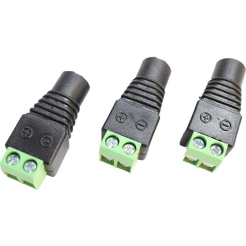 10 pcs 2 pins female connector for led power adapter power supply for 5050 5630 3528 strip light accessories