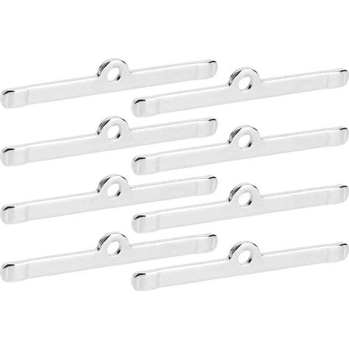 8pcs Chrome 4 3/4in Valve Cover Hold-Down Tabs Spreader Silver Seal Bonnet Gaskets Spreader Bars Fit For Chevy 283 305 327 350