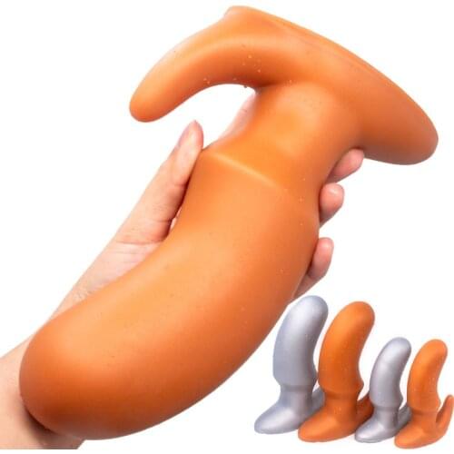 Liquid Silicone Anal Dildo Super Soft Huge G-Spot Stimulator Vagina Anus Expander Buttplug Adult Sex Toy For Women Men