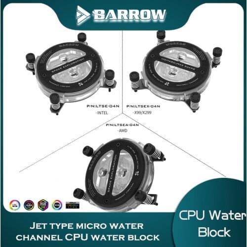 Barrow CPU Water Block For Intel X99 AMD,Acrylic/POM Liquid Cooling System Water Block Support 5V AURA LTSE-04N LTSEA-04N