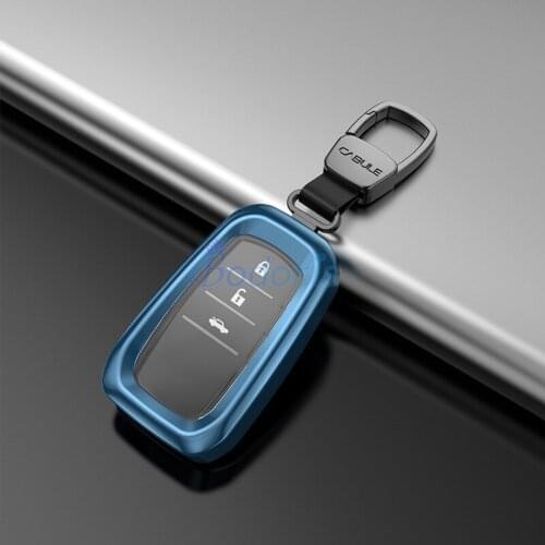 Silver Blue Gray Color Key Chains Case Ring Cover Car Styling 2016 2017 2018 2019 For Toyota Alphard VELLFIRE 30 Accessories