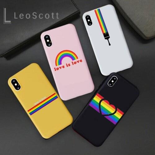 Gay Lesbian LGBT Rainbow Pride ART Phone Case Candy Color for iPhone 11 12 mini pro XS MAX 8 7 6 6S Plus X 5S SE 2020 XR