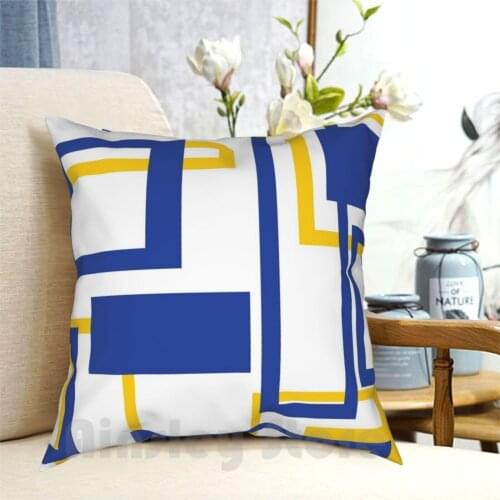 Leeds Pillow Case Printed Home Soft Throw Pillow Colours Football Footy Sport Soccer Park Leeds Pattern Bar Stripe