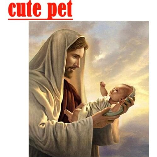 Diy Jesus Decorative painting religion artworkdiamond painting square drill round diamond Mosaic embroideryWallpaperOil Painting