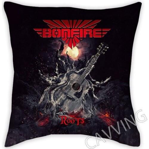 Bonfire Band 3D Printed Polyester Decorative Pillowcases Throw Pillow Cover Square Zipper Pillow Cases Fans Gifts