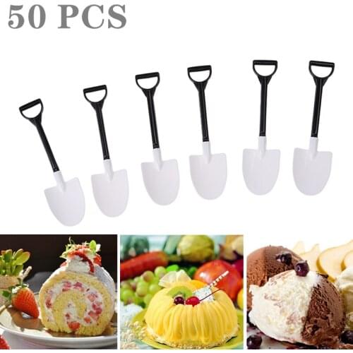 Dessert Spoon Mini Shovel Spoon Potted Ice Cream Cake Spoon For Kids Dessert Tea Coffee Spoons Disposable Party Supplies
