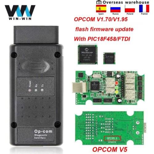 OPCOM V5 1.99 1.95 1.70 2014V PIC18F458 FTDI Op com V5 flash firmware update OBD 2 OBD2 Scanner Car Diagnostic Auto Tool Cable