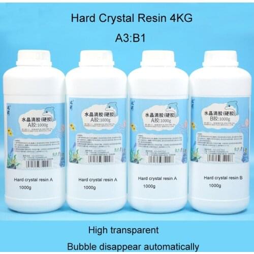 Enablefancy - 4KG A3:B1 Crystal Clear Hard Resin High Adhesive Transparent DIY Epoxy for unbreakable Crafts Decor arts jewelry