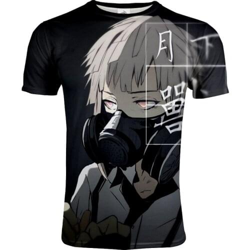 Anime Stray Dogs 3D Printed T-shirt Mens Casual Fashion O-Neck Short Sleeve Streetwear T Shirts Trendy Hip Hop Tees Unisex Tops
