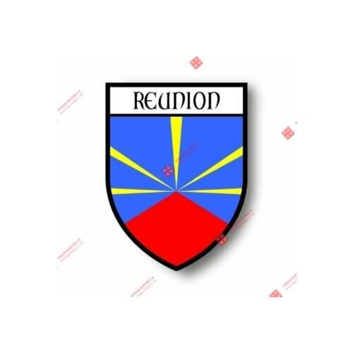 Personality Stickers Decal Souvenir Vinyl Car Shield City Flag World Crest Reunion Island Car Decal Decoration Laptop