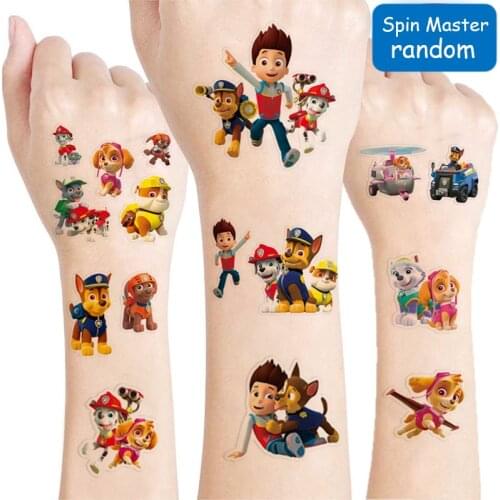 Spain Master Cartoon Dog Tattoo Sticker PAW PATROL Anime Action Figure Rescue Puppies Stickers Toys Kids Girls Boys Gift