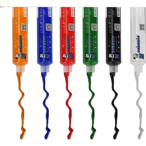MECHANIC UV Photosensitive Solder Mask inks 10ml 6 Color Welding Oil BGA PCB Motherboard UV Curable Soldering Paste Flux Oil