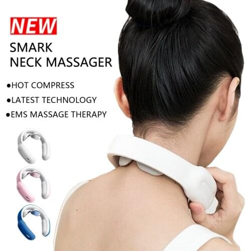 Neck Massager EMS Smart Heating Neck Massage Muscle Vertebra Relax Pain Relief Neck Shoulder Massage Tool Health Care Relaxation