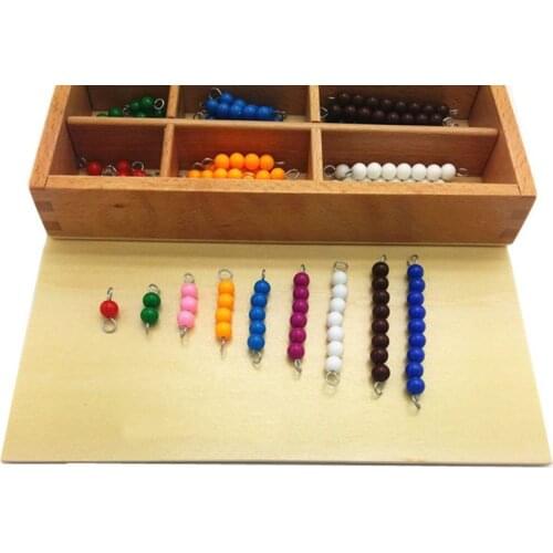 Montessori Materials Educational Wooden Colorful Checker Board Beads Math Toys P31B