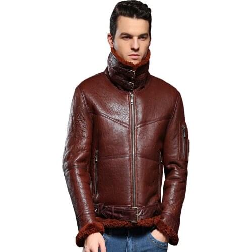 100% Real Sheepskin Fur Coat Genuine Full Pelt Sheep Shearling Male Winter Jacket Black Caramel Warm Men Fur Outwear Big Size