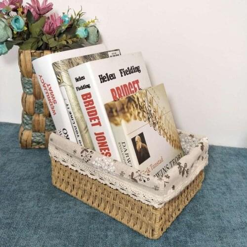 2021 new Straw storage basket Paper willow rattan storage basket Desktop storage box Cosmetic coffee table Key storage box Mini
