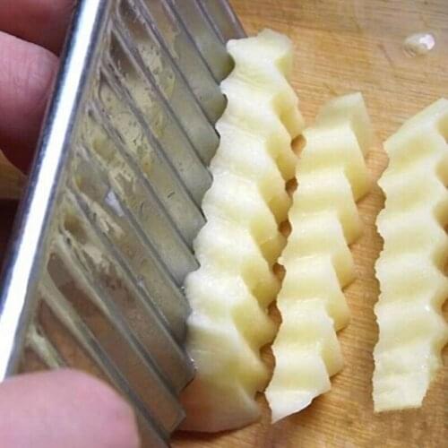 New Stainless Steel Potato Chip Dough Vegetable Crinkle Wavy Cutter Slicer Fruits Food Cutterly Tools Home Accessories