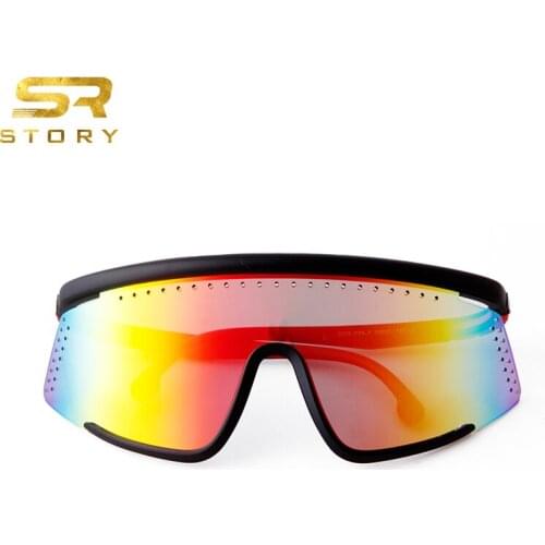STORY 2021New Frameless Polarized Sunglasses Women Large Frame One-piece Lens Goggles Men Personality Mask Glasses