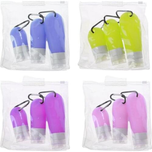 Portable Silicone Squeezable Hand SanitizerTravel Empty Bottle Keychain Carrier